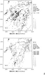 深さ別の震央分布