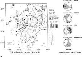2001年11月震央分布