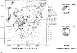 2002年1月震央分布